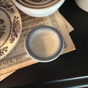 Chunky Ironstone Butter Pat in Blue and White